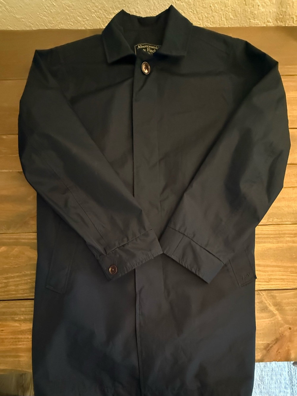Abercrombie & Fitch Men's Navy Trench Coat